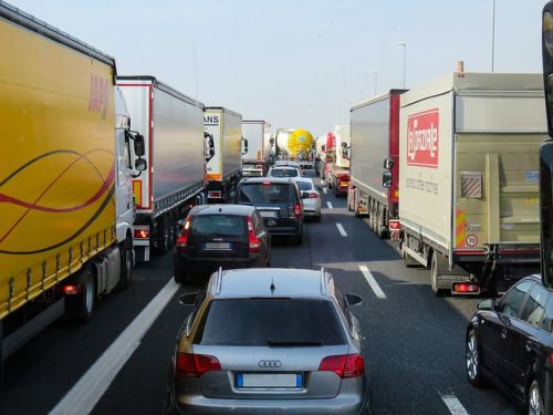 Stau auf der Autobahn